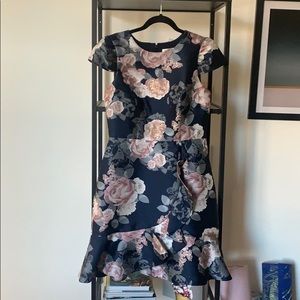 Eliza J Floral Ruffle Dress